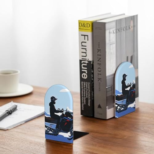 Heavy Duty Wooden Book Ends with Non-Skid Base