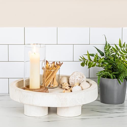 Bloomingville Paulownia Wood Pedestal Tray 1