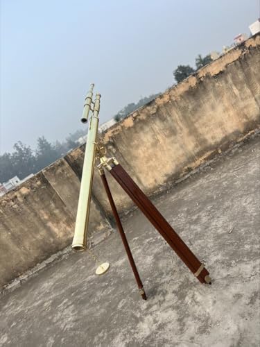 Handmade Nautical Double Barrel Telescope with Tripod