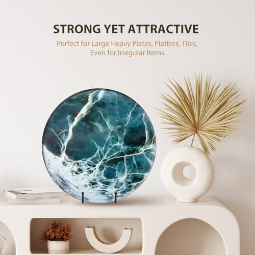 12 Inch Oversized Plate Display Stand - 2 Pack Black Metal Easel