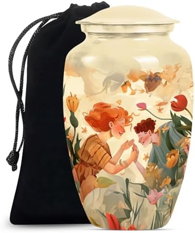 10 Inch Large Velvet Covered Decorative Urn for Ashes