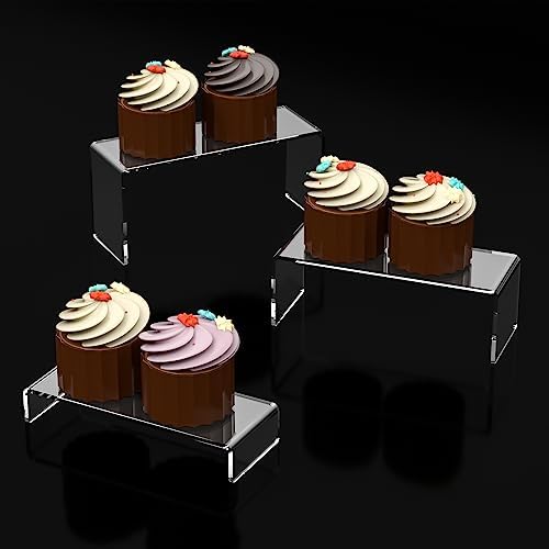 Ouskr 6 Pcs Clear Acrylic Display Risers for Shelf