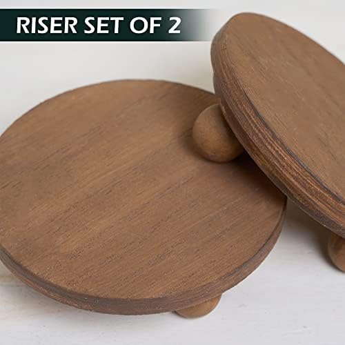 Defined Deco Mini Wood Risers 2 Pack 4 Inch Round
