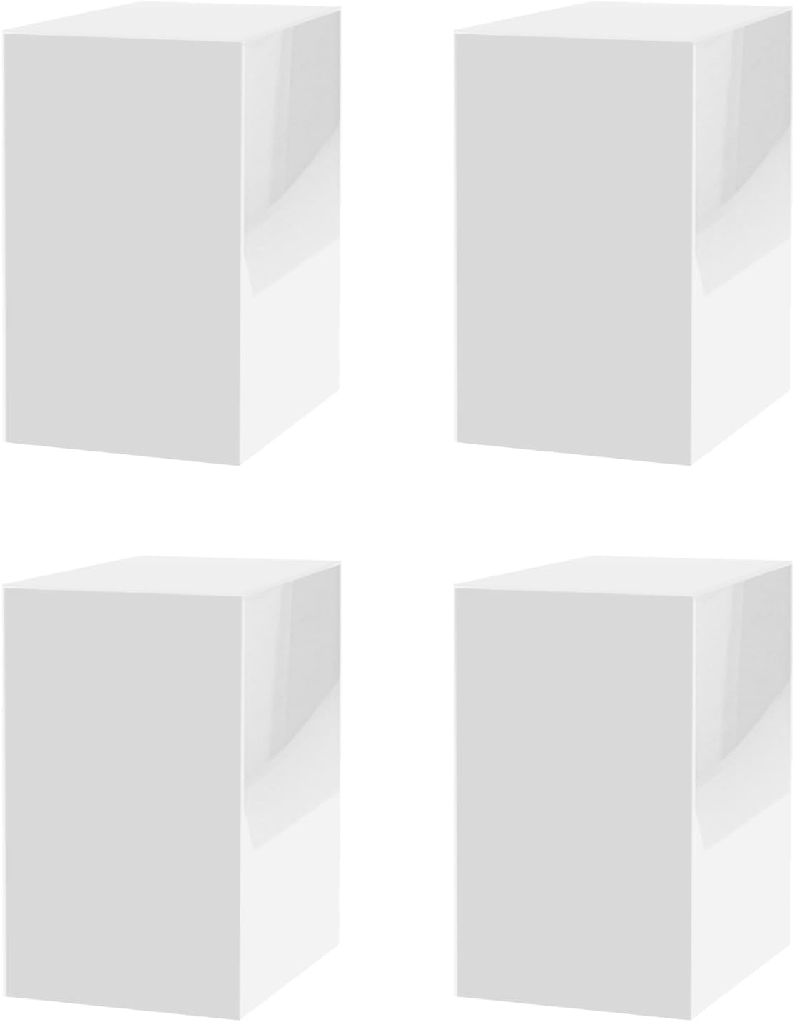 4 Pack White Acrylic Display Box Tall 12x12x24