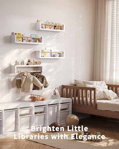 4 Pack Wall Book Shelves for Kids Room