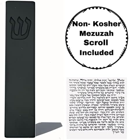 AS Mezuzah Case with Scroll - 5 Inches Black