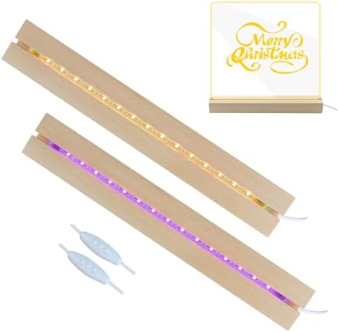 2 Pcs 1181 Inch Wooden LED Light Display Pedestal