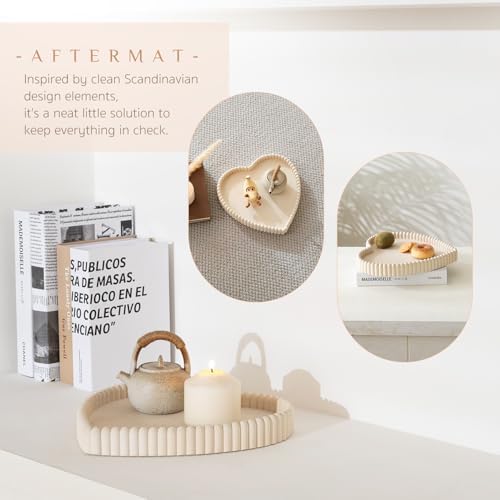 Aftermat Heart Shaped Concrete Coffee Table Tray