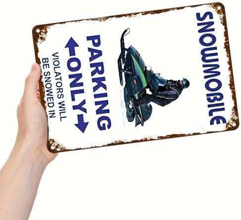 Snowmobile Parking Only Decorative Sign 12x8 Inch