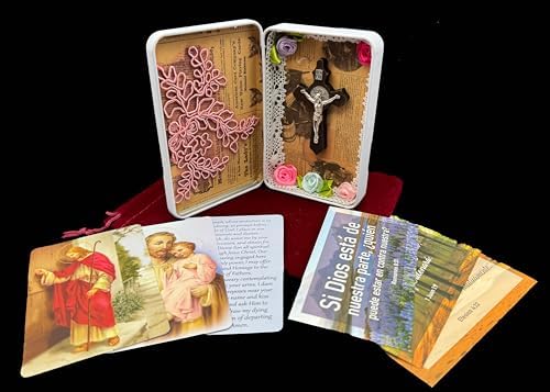Handmade Mini Shrine Tin Box with Prayer Cards