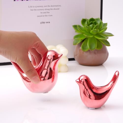 Notakia 2Pcs Small Pink Birds Statues Home Decor