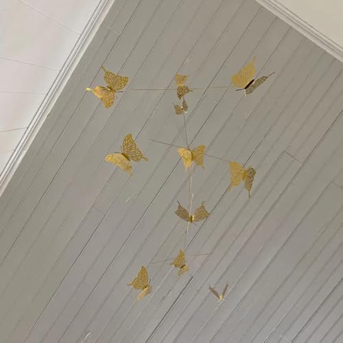 Elegant Gold Butterfly Wall Mobile 23 x 28