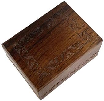Indian Glance Wooden Urn Box - Large 8x6x4 Inch Urn for Human Ashes