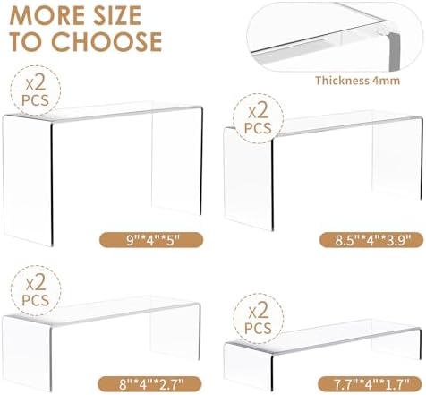 Anglelife 8 Piece Display Riser Set for Collectibles