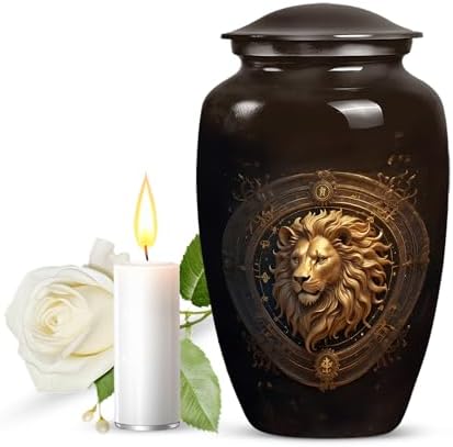 Jagasy Classic Large Cremation Urn with Regal Lion Design