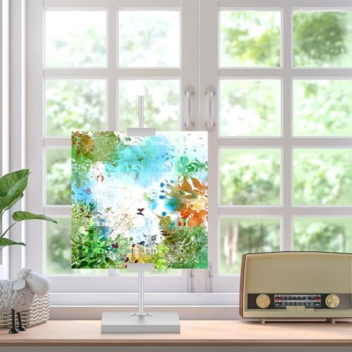 Yaocom Tabletop Picture Frame Easel Stand with Adjustable Metal Frame Silver