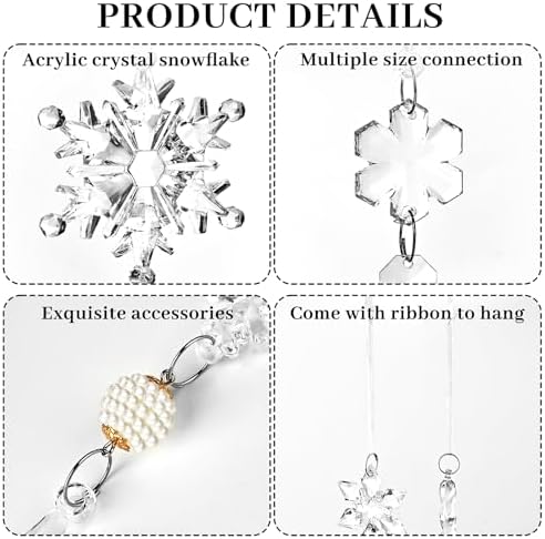 18pcs Crystal Snowflake Christmas Ornaments Set