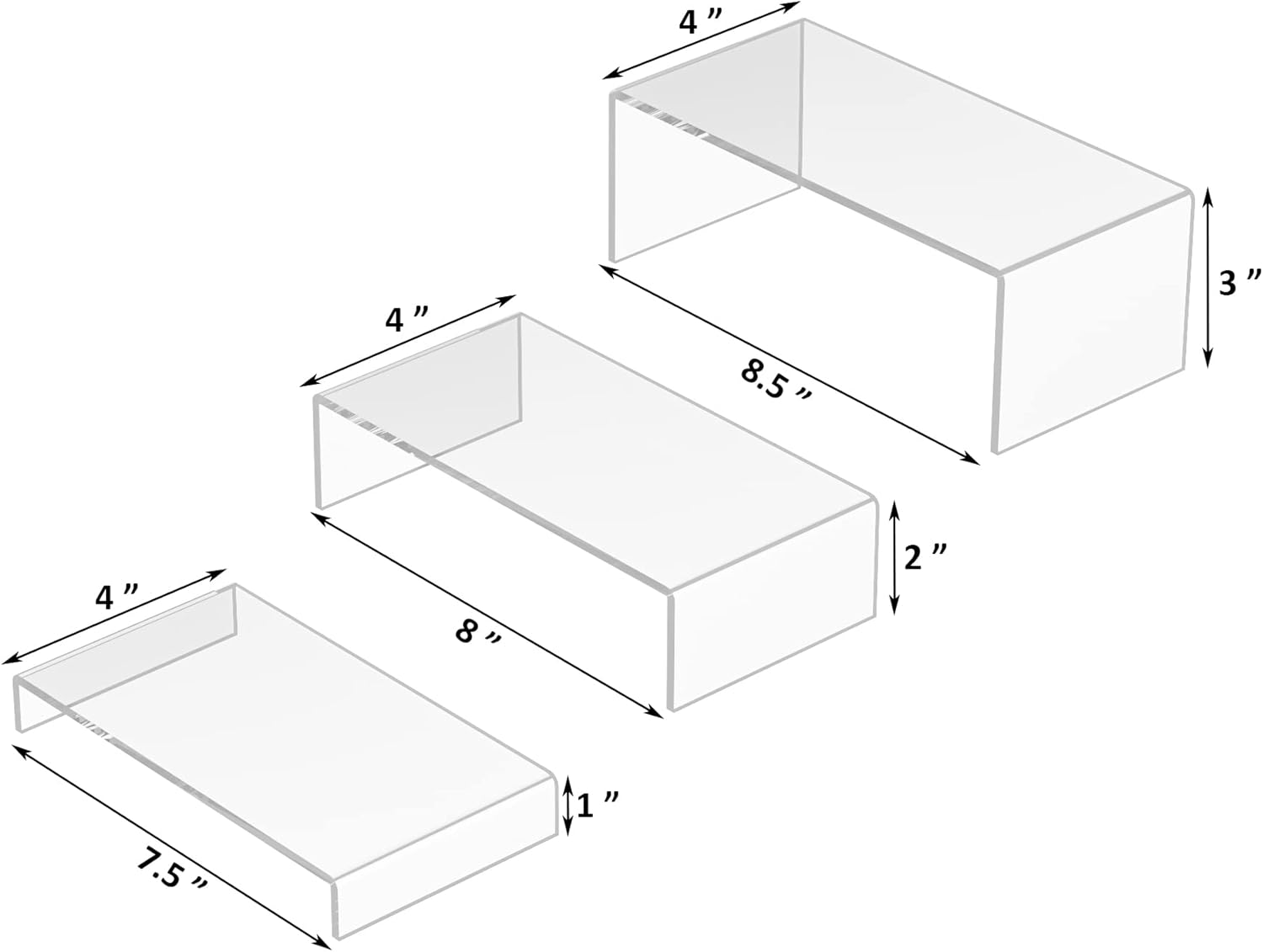 Crystal Acrylic Risers Display Stand 3pcs Set
