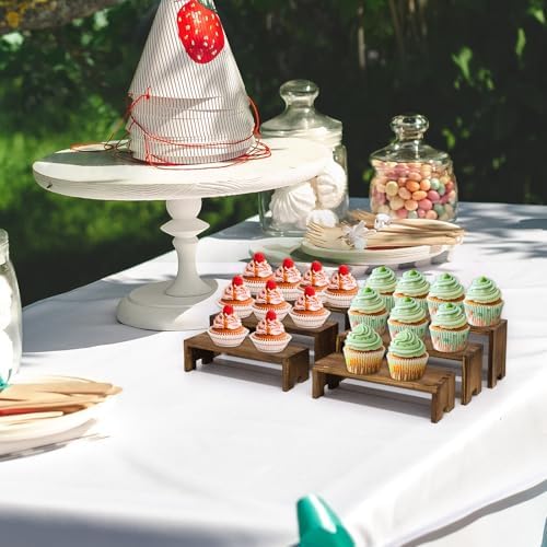 Yikaroeli 6 Piece 3 Tier Wooden Display Riser Set