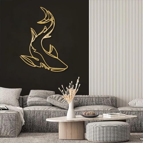 Idadey Shark Metal Wall Decor - Modern Nautical Art