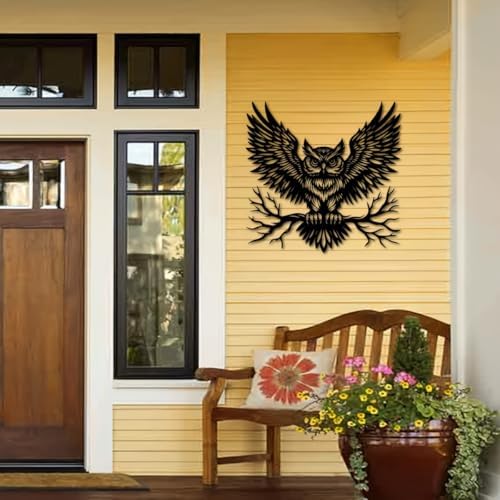 Black Metal Owl Wall Art Modern Wall Decor