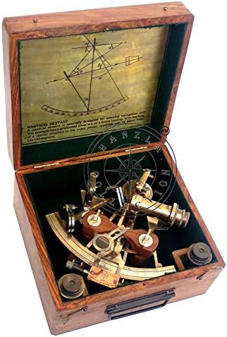 Maritime Brass Henry Barrow Sextant With 2 Telescopes