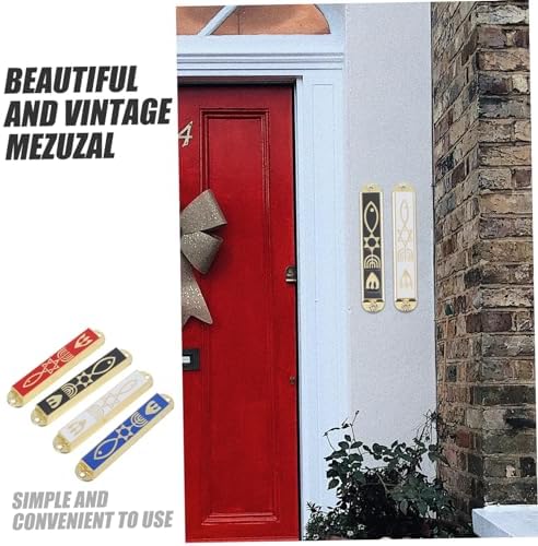Wakauto 4pcs Retro Mezuzah Cases Decorative Gatepost Gifts