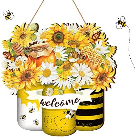 Spiareal Bee Welcome Hanging Front Door Sign