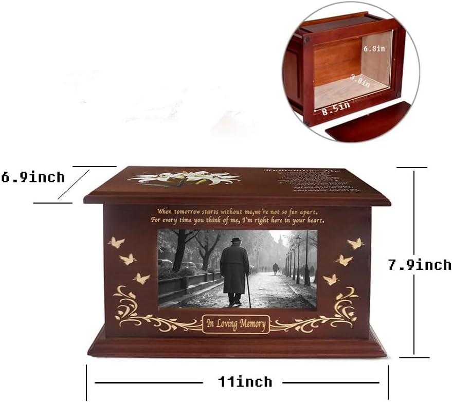Wooden Cremation Urn for Adult Male Ashes