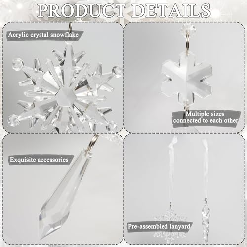 18pcs Crystal Christmas Ornaments Set for Tree Decorations