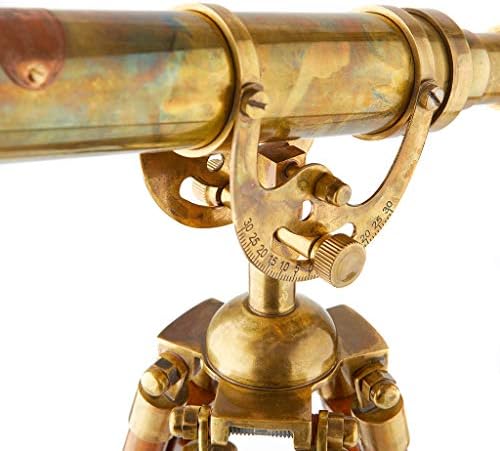 Handcrafted 15 Inch Brass Nautical Telescope with Leather Box