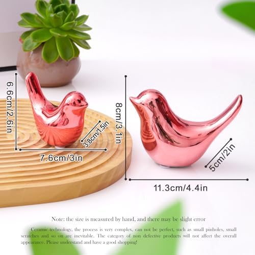 Notakia 2Pcs Small Pink Birds Statues Home Decor