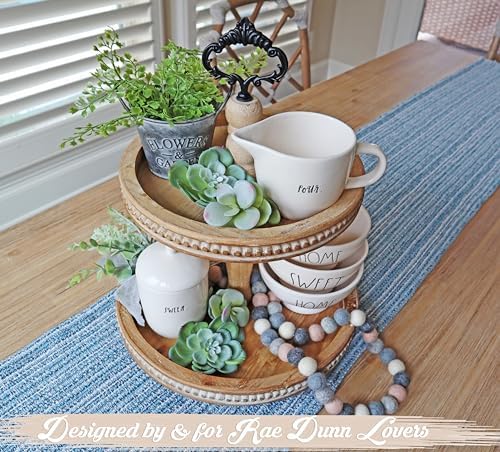 2 Tiered Wooden Serving Stand with Custom Handles