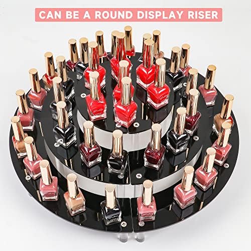 3 Tier Black Acrylic Display Stand for Pop Figures and Desserts