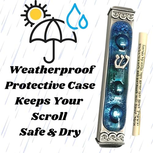 Tamara Baskin Art Glass Mediterranean Sea Mezuzah