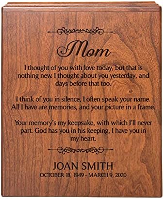 LifeSong Milestones Personalized Cherry Wood Urn for Womens Ashes
