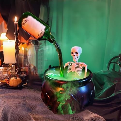 Halloween Decor Cauldron with Floating Potions and Diffuser