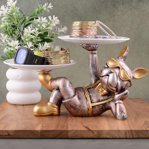 Cool Dog Showpiece with Plate for Home Decor 1