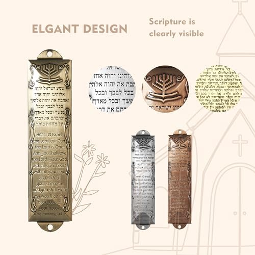 CAMATET Mezuzah Set with Scroll and Self-Stick Backing