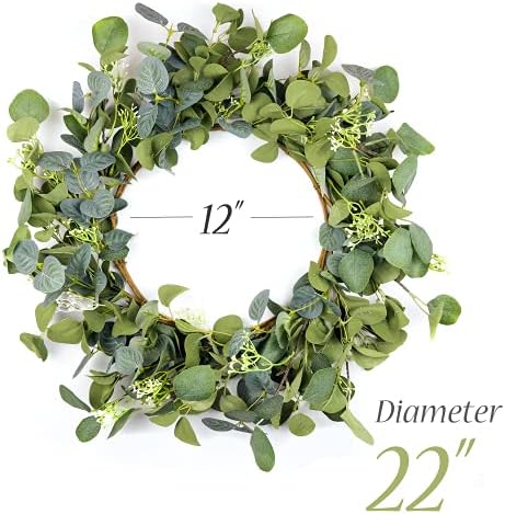 Handmade Eucalyptus Wreath for Front Door 22 Inch