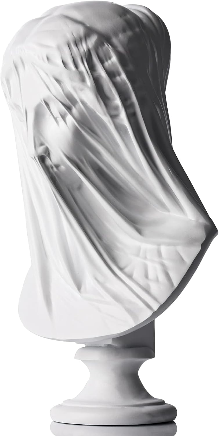 13 Inch Veiled Lady Greek Goddess Bust Statue
