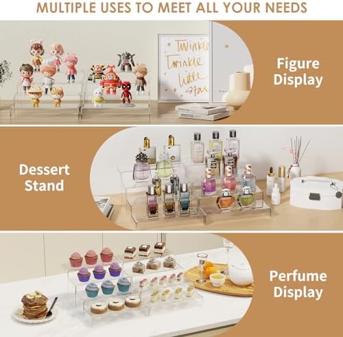 Anglelife 8 Piece Display Riser Set for Collectibles