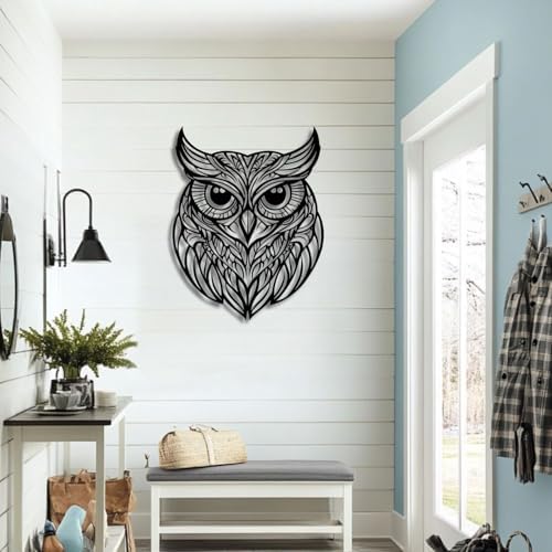 Flewfar Metal Wall Art Owl Sculpture