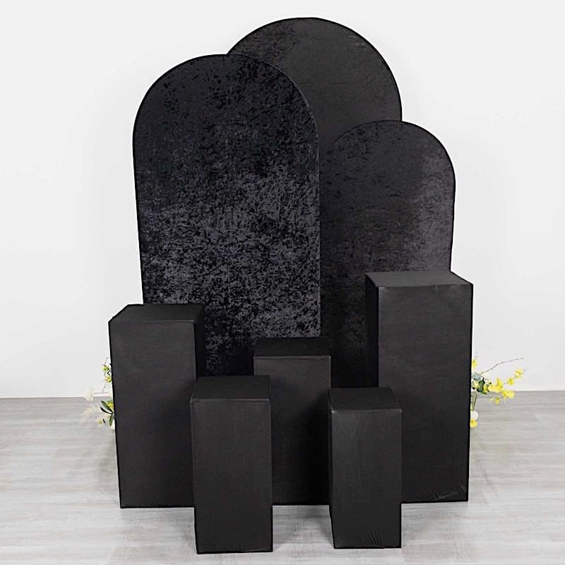 Balsa Circle 5 Black Rectangular Spandex Display Covers Set