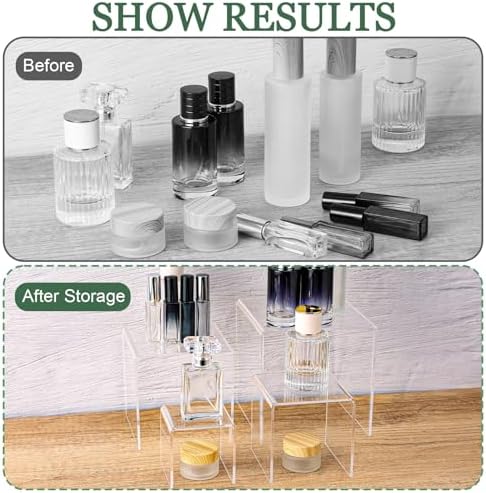 8 Pcs Square Acrylic Display Risers for Jewelry and Gift Displays