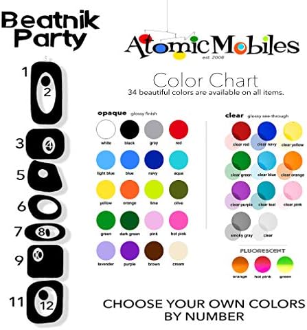 Orange Beatnik Party Hanging Art Mobile 6x42 Wind Chimes