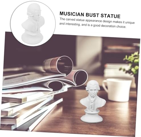 4pcs Mini Musician Bust Sculptures Resin Decor Desktop Statue
