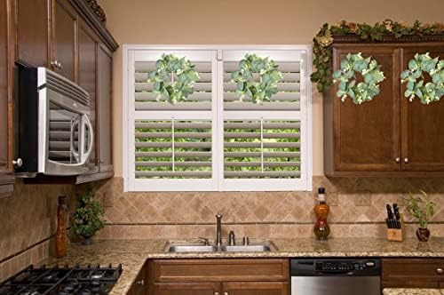LSKYTOP 9 Inch Eucalyptus Wreath for Kitchen Decor