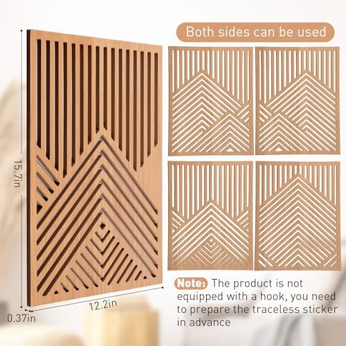 Wesiti 4 Piece Wood Mountain Wall Art Decor