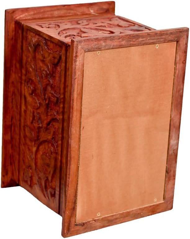Handcarved Wooden Cremation Urn for Adult Ashes